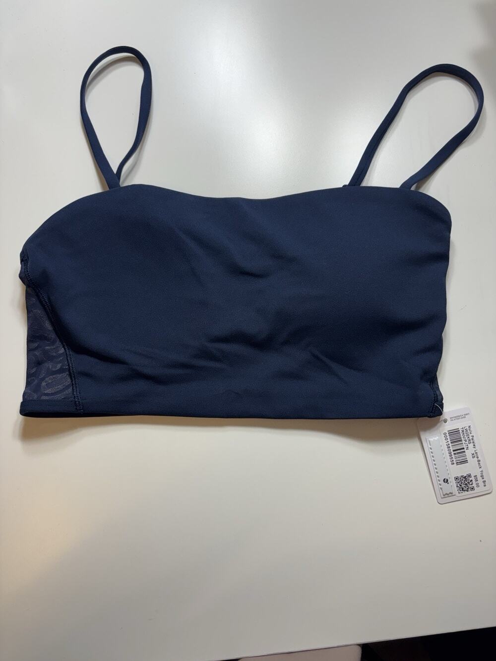 Lululemon Paisley Lace-Back Navy Blue Bralette XS Adjustable Spaghetti Straps